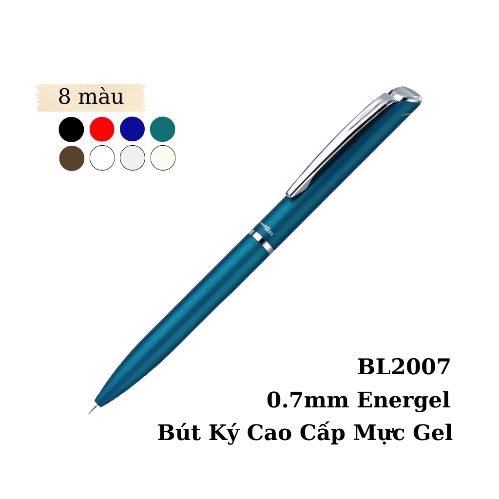 Bút Ký Cao Cấp Pentel Bl2007 Ngòi 0.7Mm Mực Xanh Thiết Kế Nắp Vặn Thanh Lịch Nhiều Màu Vỏ Thời Trang - Xanh Dương - C