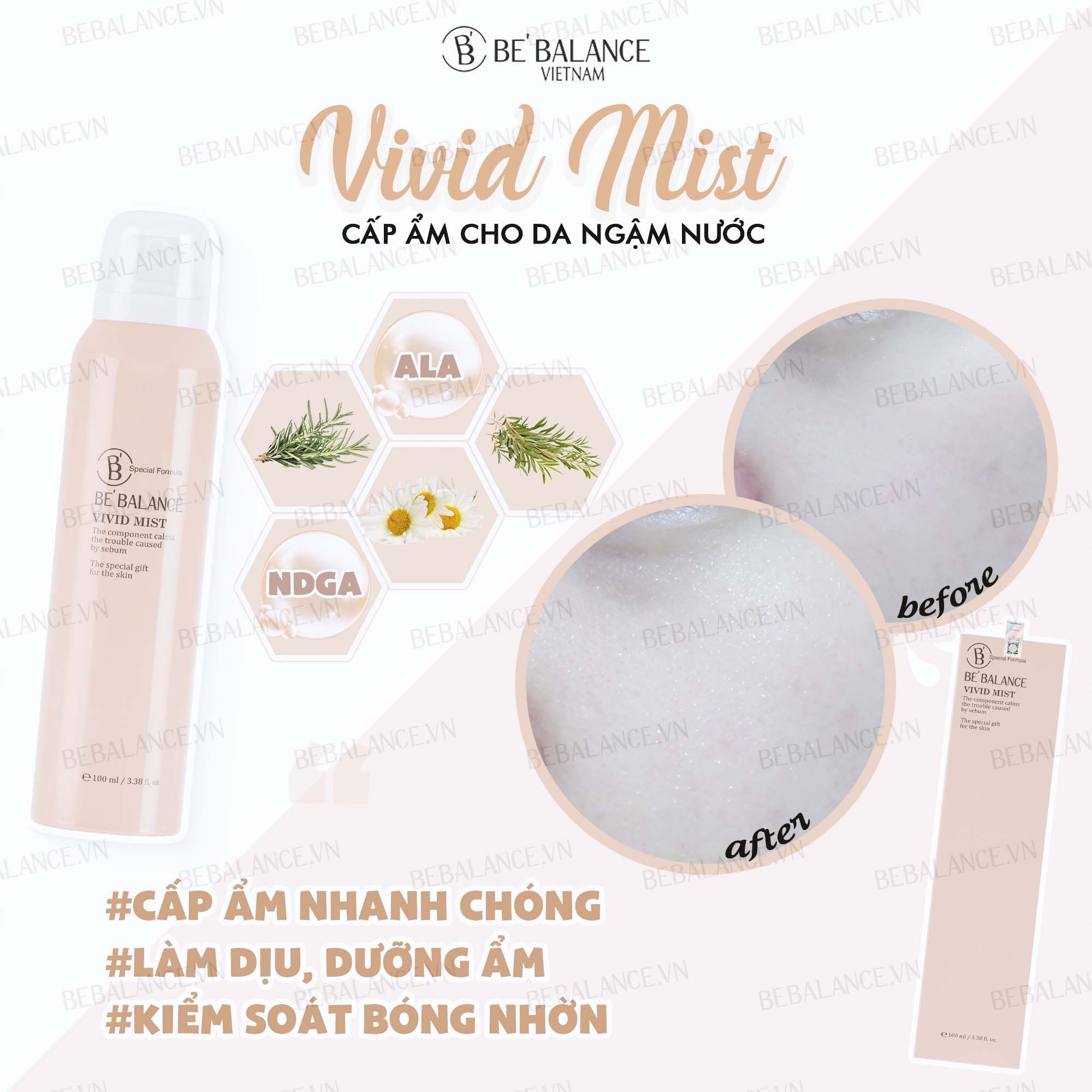 Xịt khoáng BEBALANCE Vivid Mist 100ml