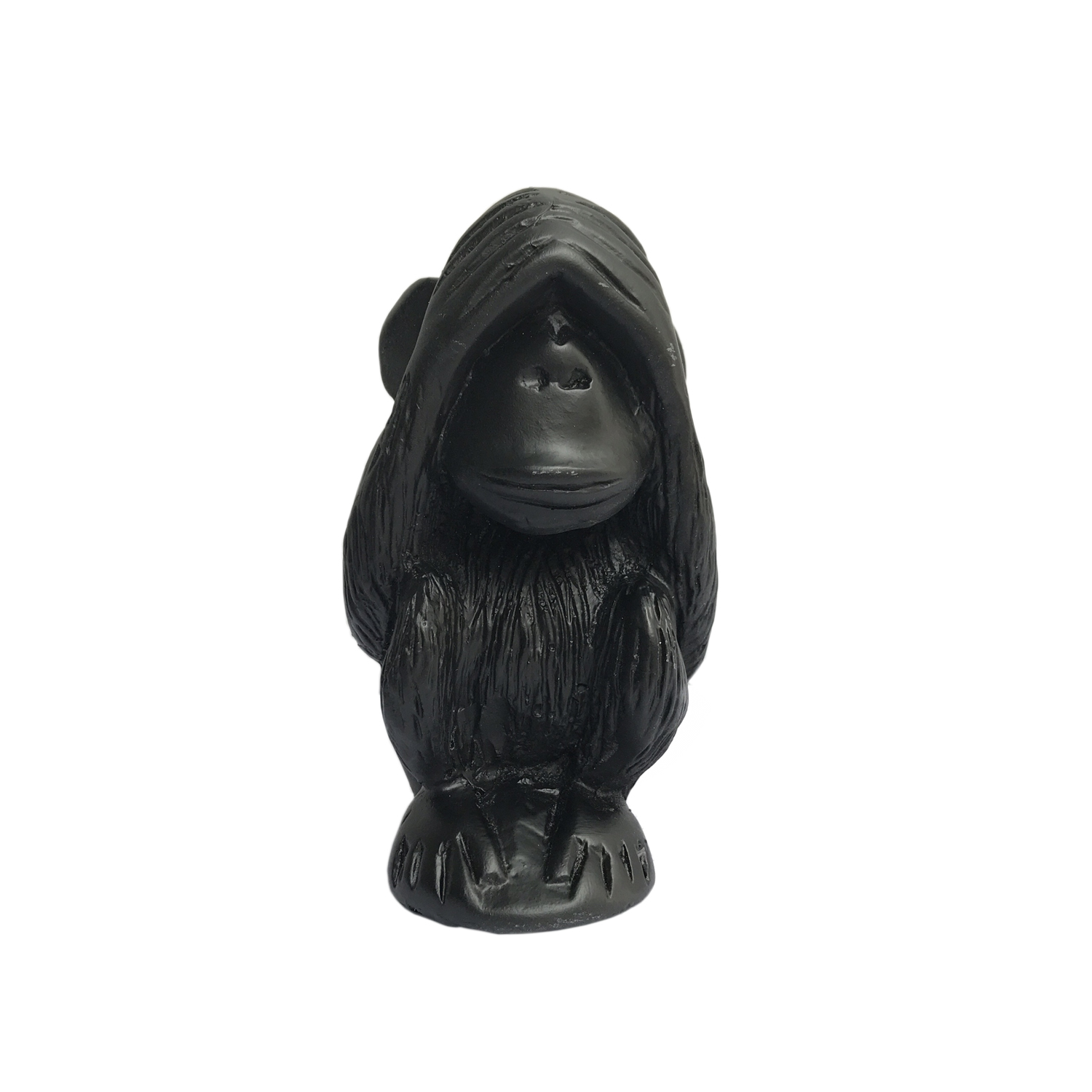 Tượng đá trang trí bộ ba khỉ tam không - cỡ trung cao 11cm - Màu đen