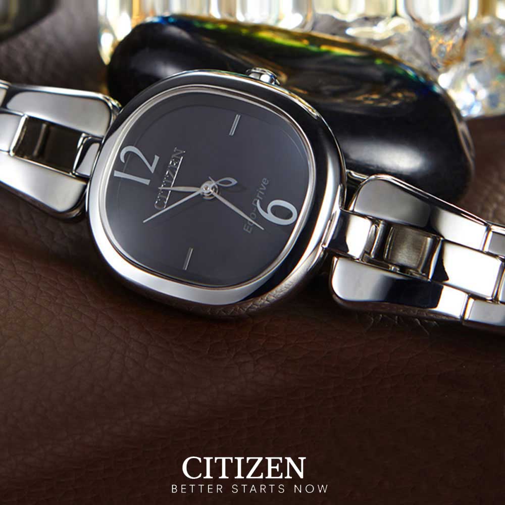 Đồng Hồ Nữ Citizen Dây Thép Không Gỉ EM0180-56E - Mặt Đen (Sapphire)