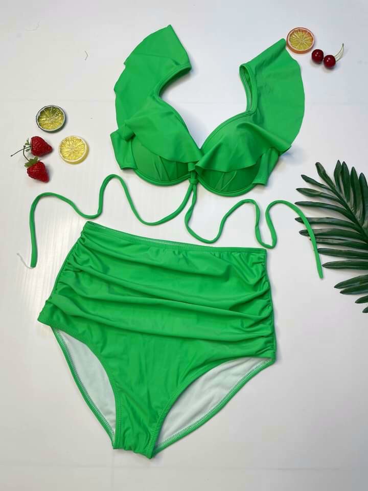 Bikini 2 Mảnh Cạp Cao - Chat Shop Chọn Màu - Freesize