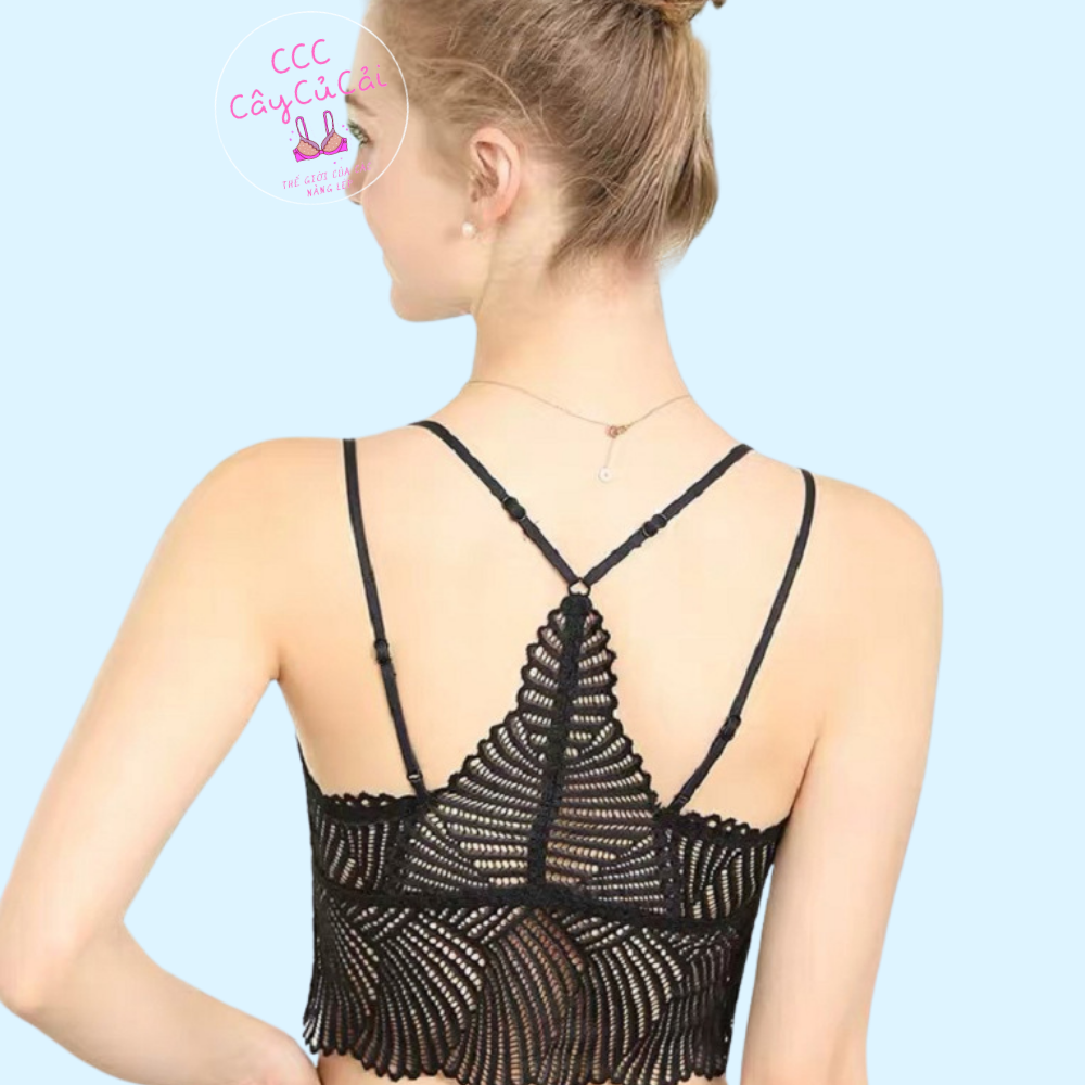 Áo bra ren, áo bra dệt lưng chéo chất gân quyến rũ -CCC065