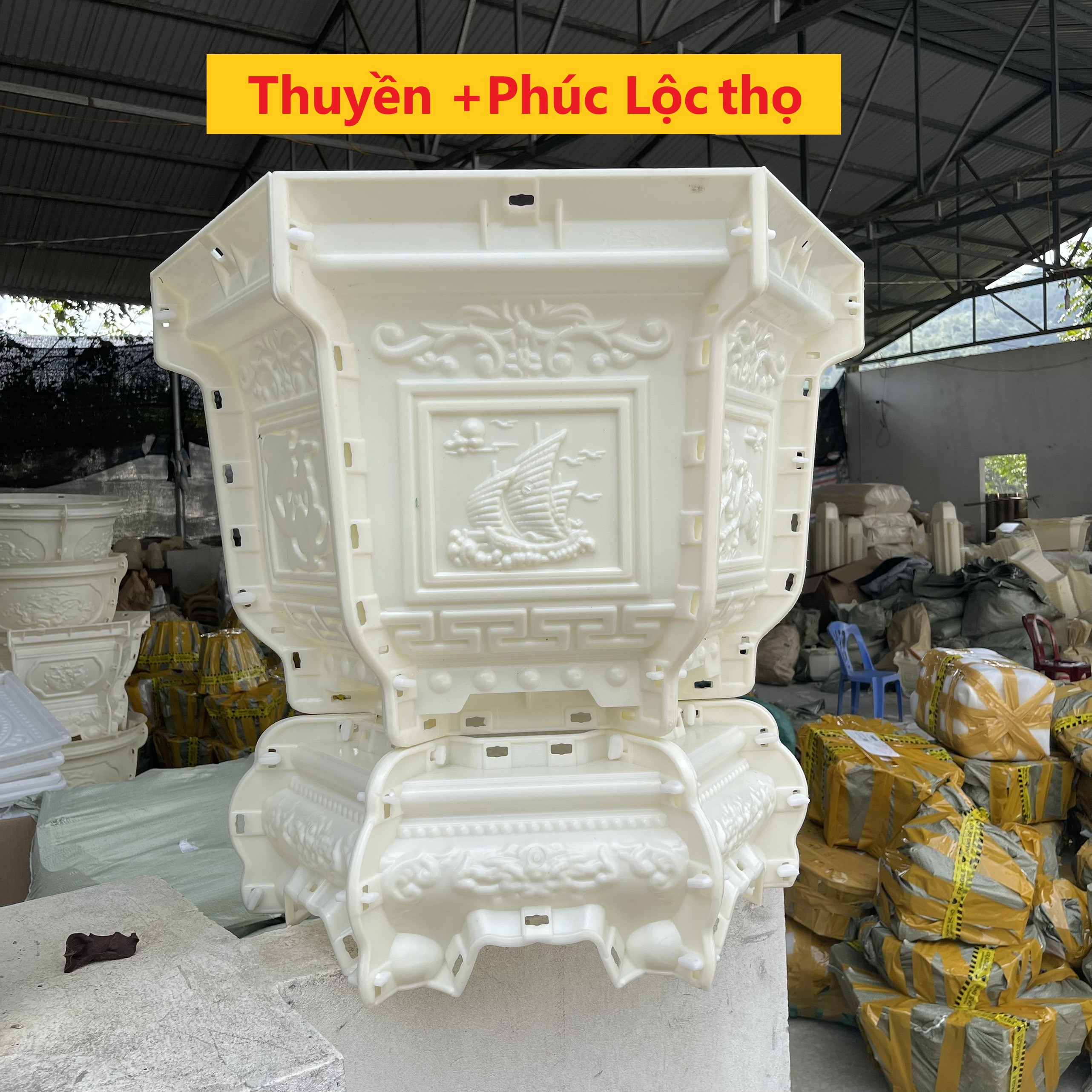 Khuôn đúc chậu cảnh lục giác 60 và chân đôn lùn