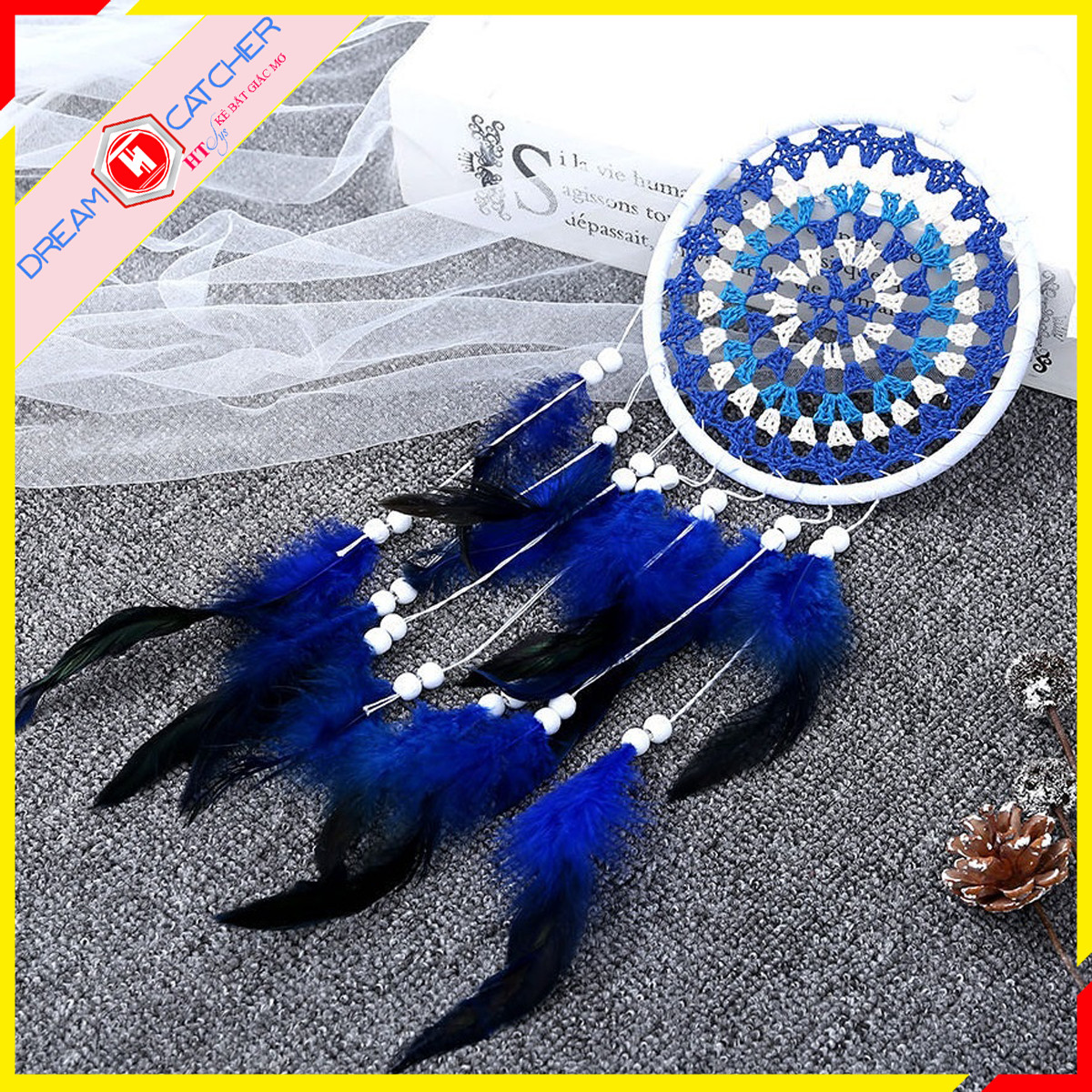 Lưới Giữ Giấc Mơ - HT SYS DreamCatcher - Vật Phẩm Trang Trí Phòng Ngủ, Phòng Khách, Phụ kiện treo xe - Đem đến những điều may mắn, tốt đẹp, giấc mơ ngọt ngào