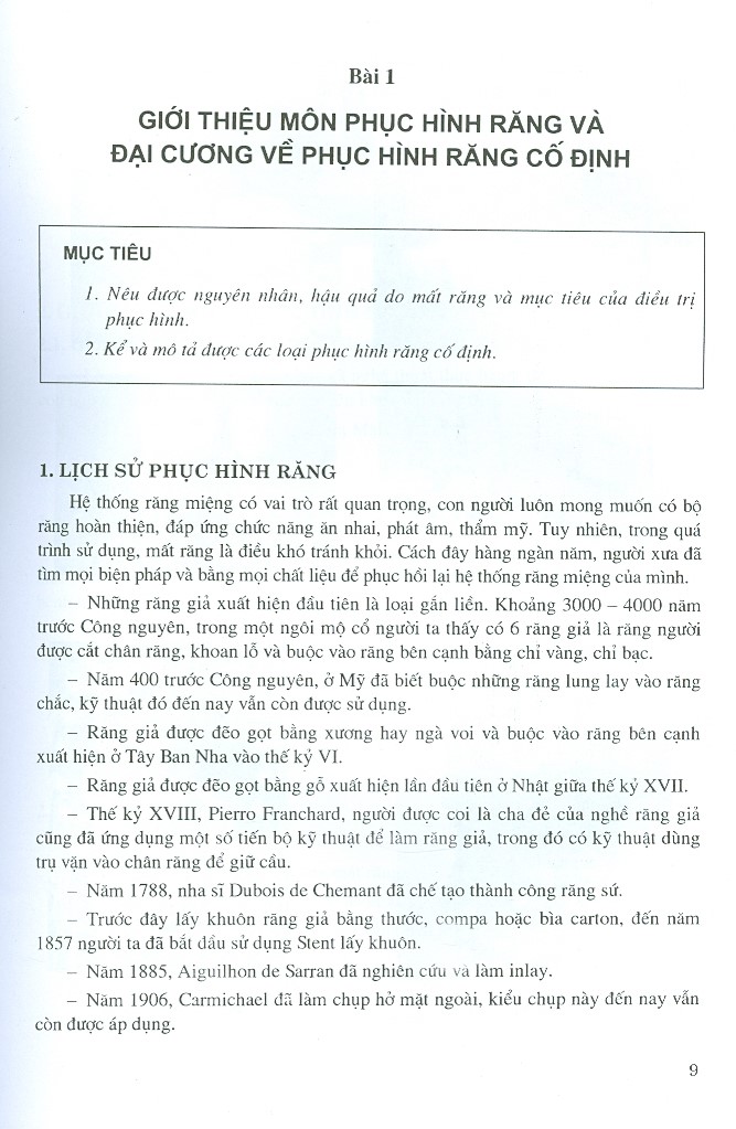 Phục Hình Răng Cố Định (Dùng Cho Sinh Viên Răng Hàm Mặt)