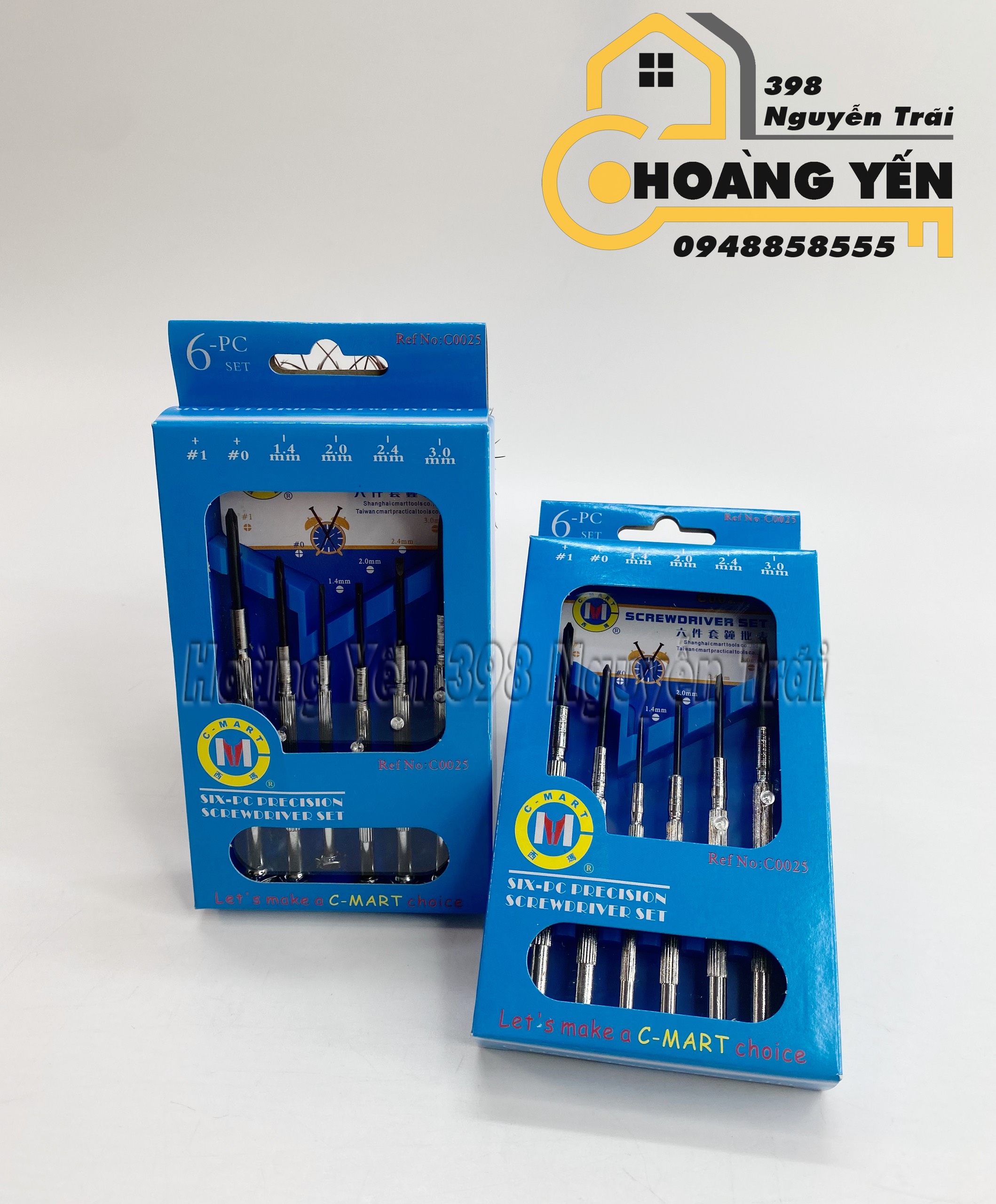Bộ tua vít sửa đồng hồ, Bộ tua vít sửa điện thoai, bộ tua vít vặn chi tiết nhỏ 6 cái C-Mart C0025