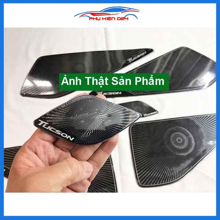 Bộ ốp màng loa vân Titan cho xe Tucson 2016-2017-2018-2019-2020 chống xước trang trí nội thất ô tô