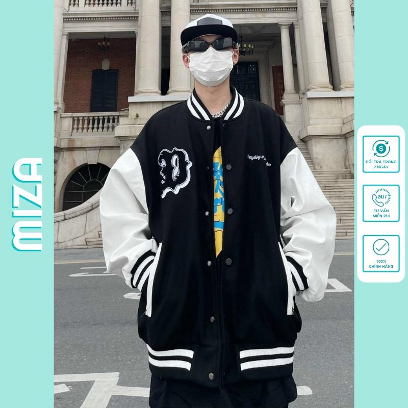 Áo bomber nam nữ nỉ bông unisex khoác gió jacket cúc bấm form rộng local brand ulzzang phong cách hàn quốc đep Chữ D