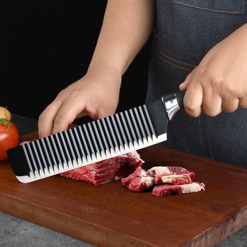 Bộ Dao + Kéo + Nạo Asakh Nhật 6 Món Làm Bếp, Lưỡi Sóng Crom Cao Cấp Ko Rỉ, Bền Đẹp