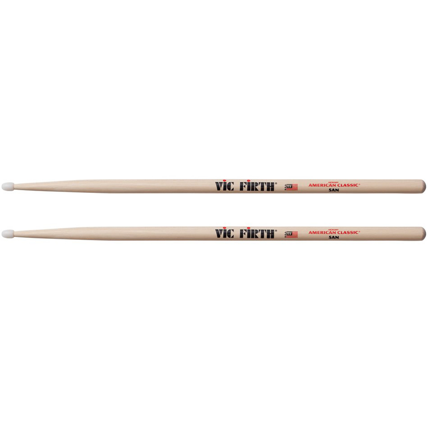 Dùi Trống Vic Firth Đầu Nhựa 5AN - American Classic Hickory Drumsticks - Kèm Móng Gảy DreamMaker