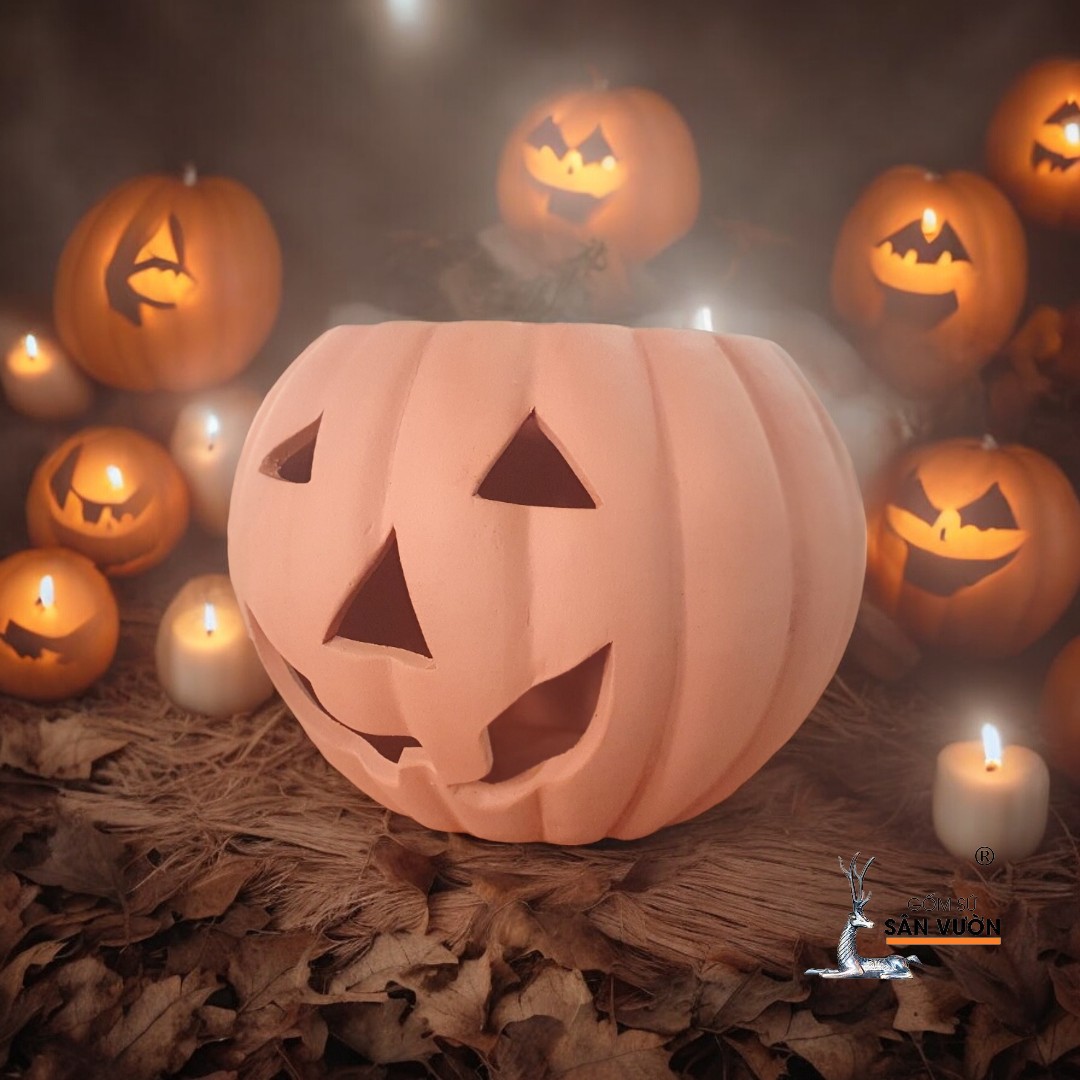 Bí Ngô Halloween Size Nhỏ 20x20x15cm - Tượng Decor Sự Kiện, Lễ Hội, Halloween