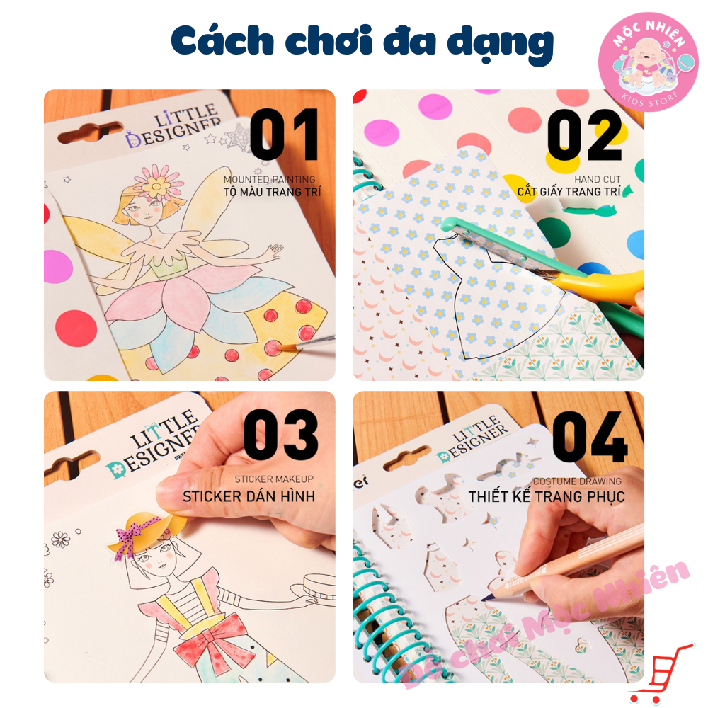 Đồ chơi Thiết Kế Thời Trang và Tô Màu Nước Công Chúa - Mideer Little Designer - Dành cho bé từ 5 tuổi