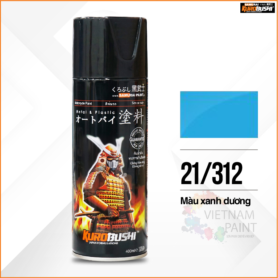 Sơn xịt Samurai Kurobushi - MÀU XANH DA TRỜI 312 (400ml)