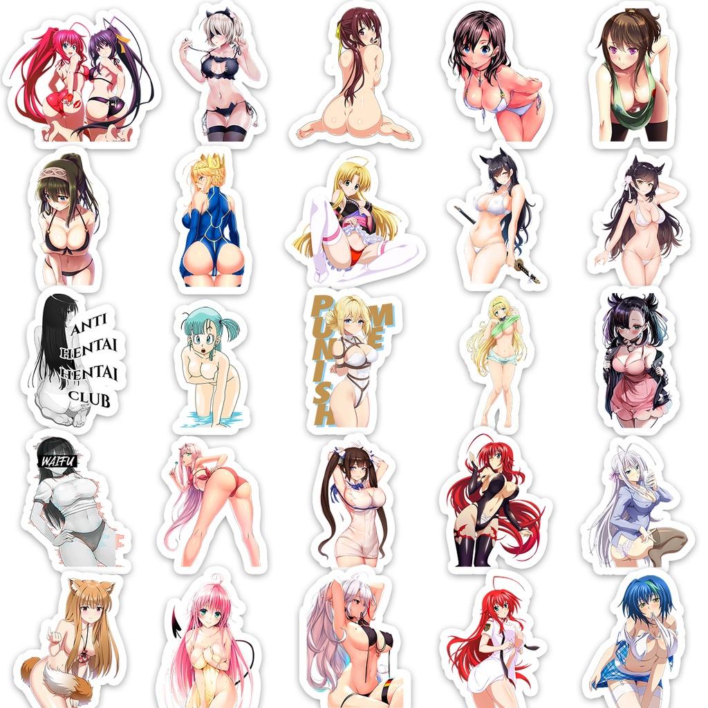 Set 50 cái Sticker Sexy Anime Girl, Sticker Anime Sexy, Sticker Waifu, Hình Dán Sexy Girl, Hình Dán Anime Nữ Gợi Cảm