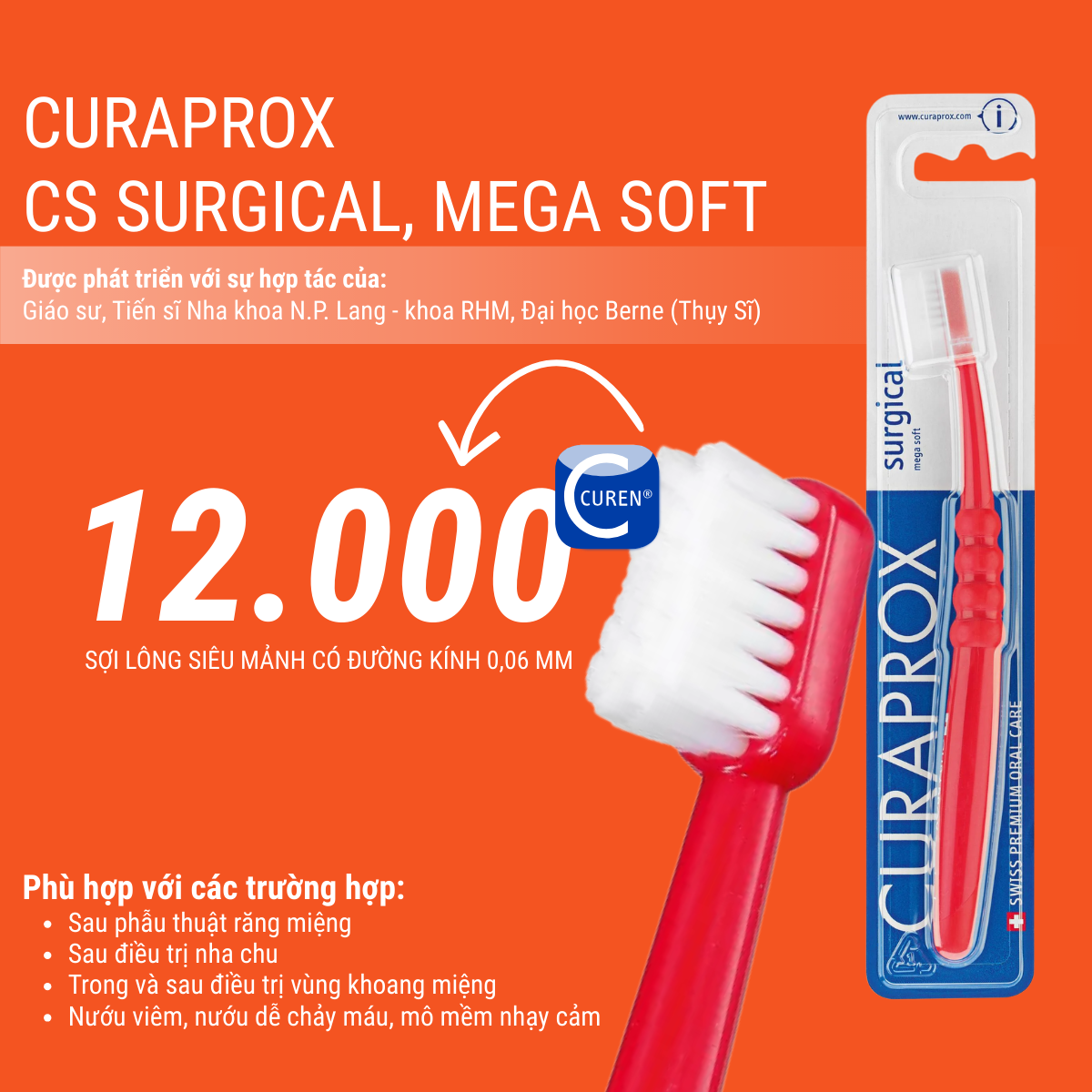 CURAPROX Bàn chải đánh răng CS Surgical MegaSoft | Vỉ 1 cây | Mã SP 73301897