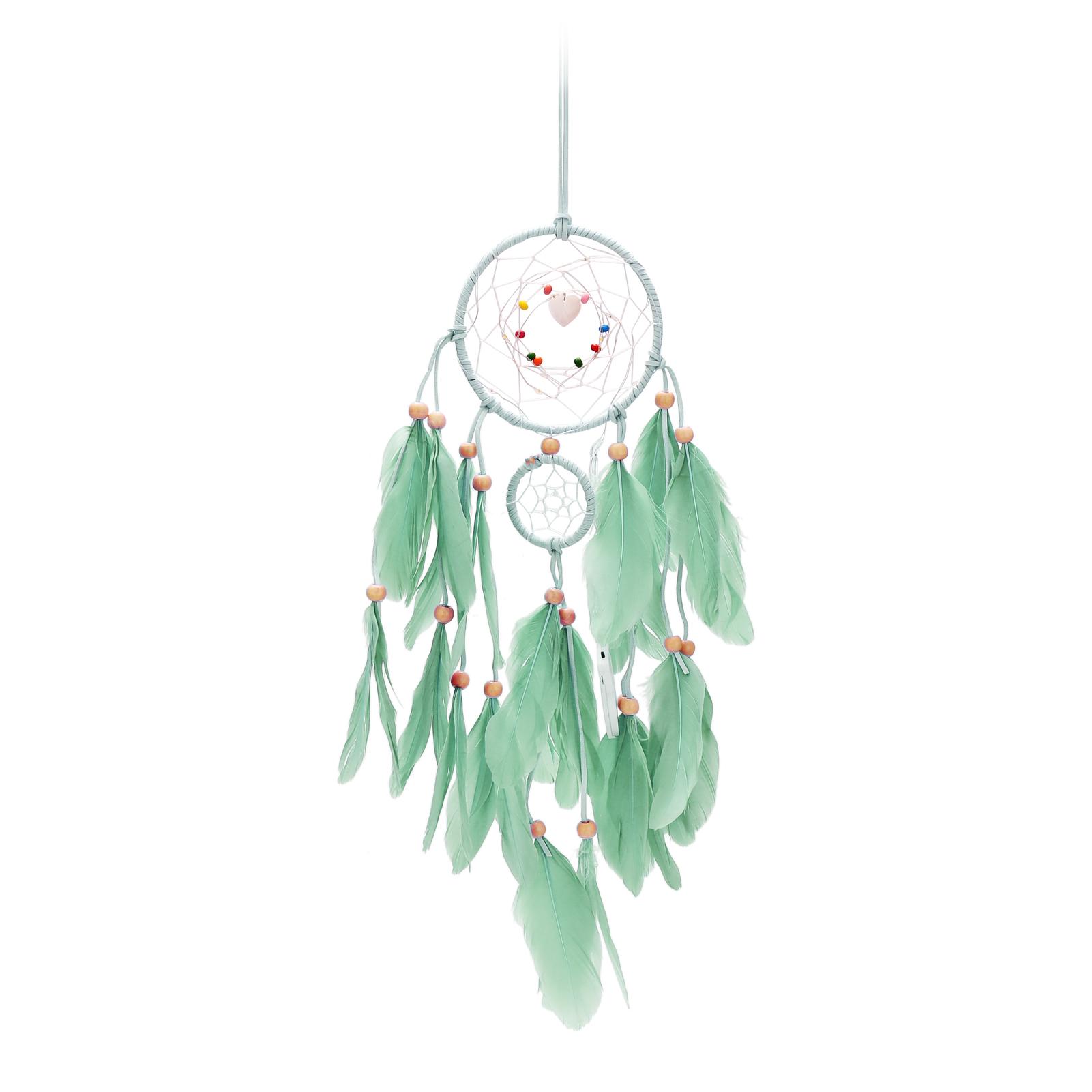Dream Catcher với đèn LED thủ công treo tường, trang trí nhà cửa