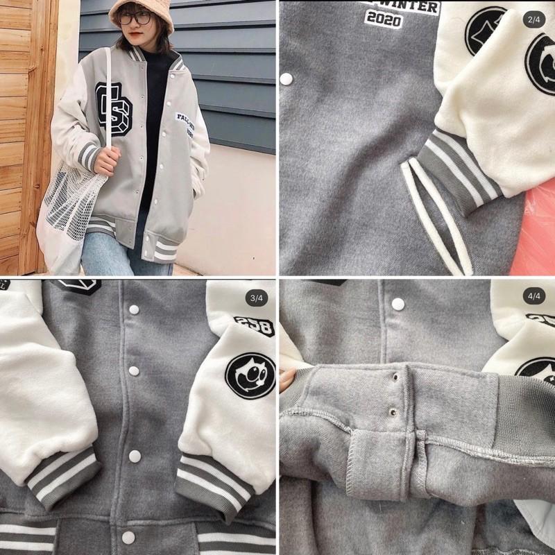 Áo Khoác BOMBER nỉ tăm nhung ( Hình thật của Shop 100% chất xịn dày form rộng chuẩn xịn giá Rẻ Cực )