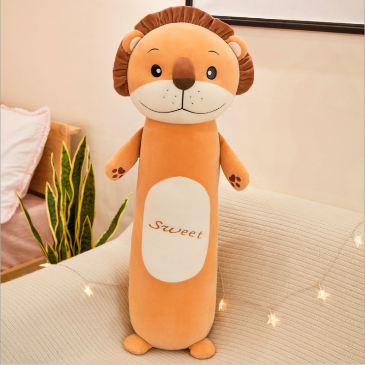 Gối Ôm Sư Tử Vải Thun Miniso Siêu Mềm Cho Em Bé Kích Thước 70cm và 100cm