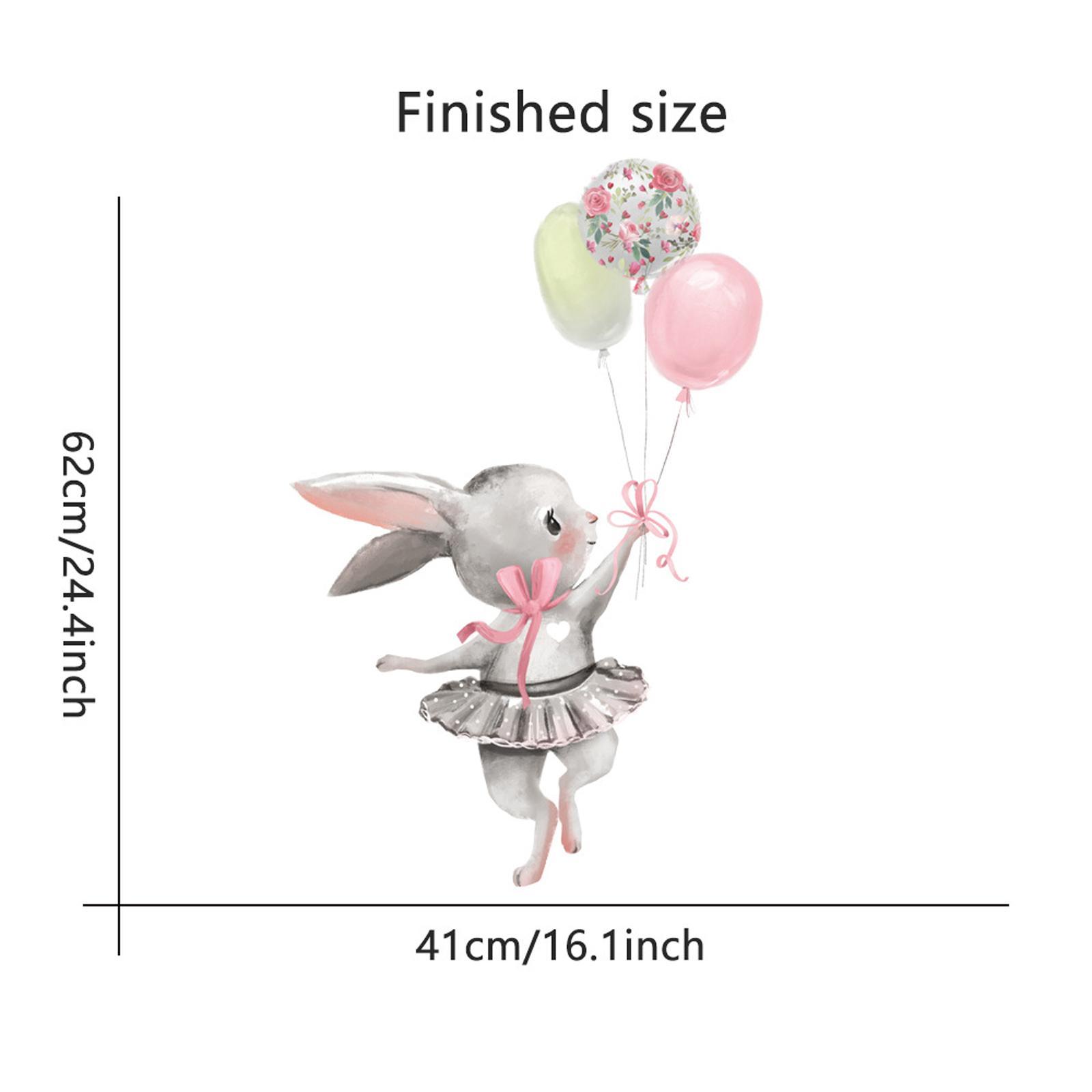 Bunny Ballet Rabbit Wall Stickers for Kids Room Nursery Wall Decal Wallpaper