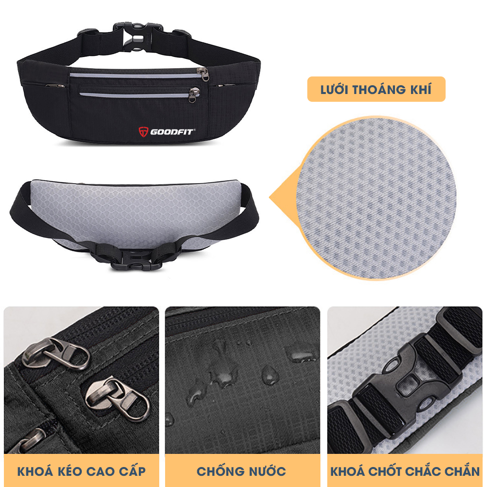 Đai đeo chạy bộ GoodFit, túi đeo hông chạy bộ chống nước, đai đeo điện thoại chạy bộ GoodFit GF108RB
