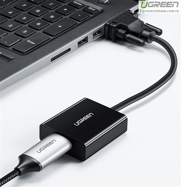 Cáp chuyển VGA to HDMI tích hợp Audio Ugreen 60814 hỗ trợ Full HD - Hàng chính hãng