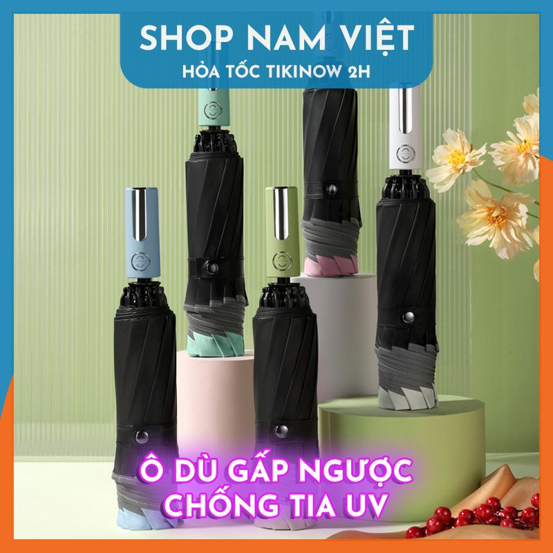 Ô Dù Mở Ngược Gấp Gọn 10 Xương Đóng Mở Một Nút Bấm