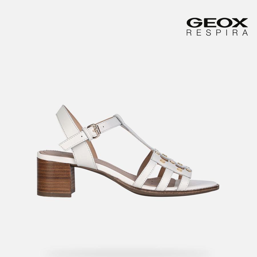 Giày Cao Gót Nữ GEOX Sozy Mid B Smo.Lea WHITE