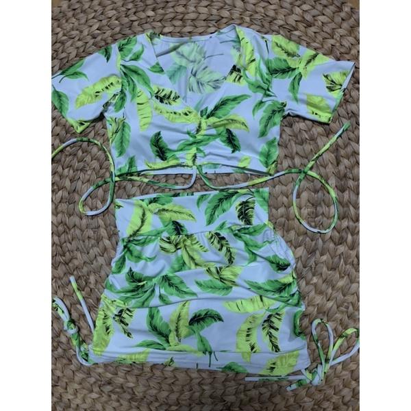 Bikini biển 2 mảnh ️ Siêu hót ️ Đồ bơi tay ngắn phối quần rút hông