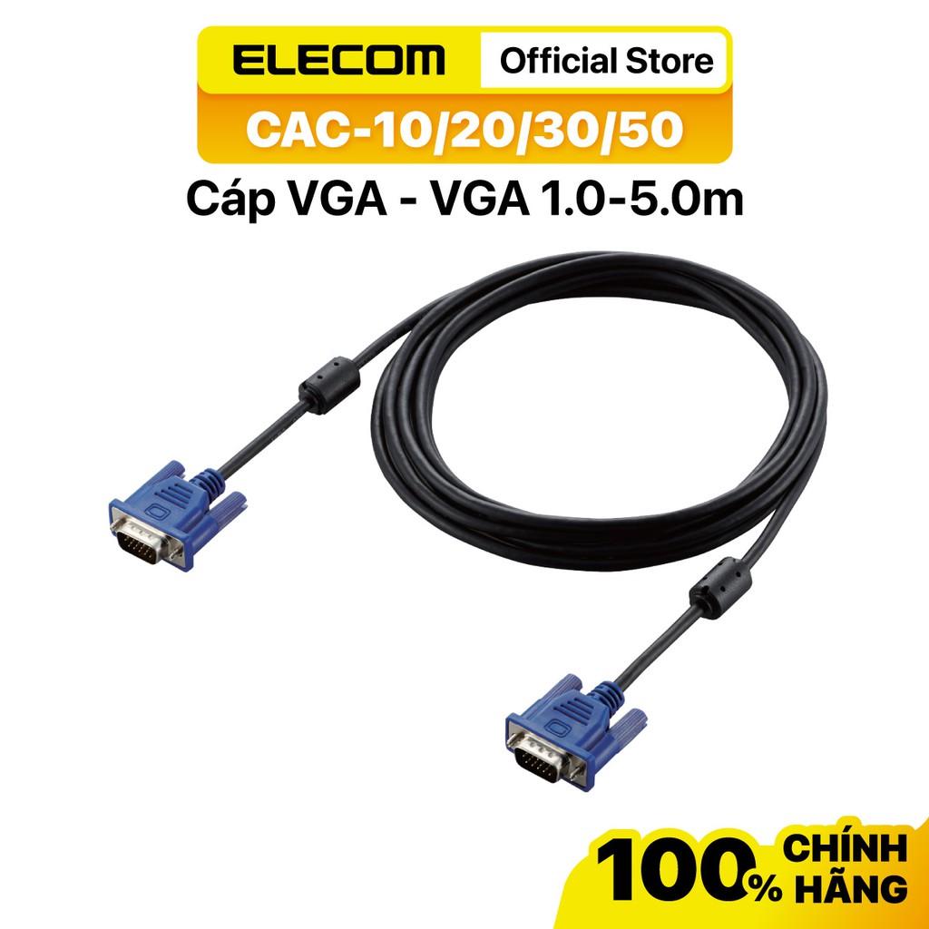 Cáp Màn Hình D-sub15 - Dsub15 Elecom CAC-10BK CAC-20BK CAC-30BK đầy đủ chiều dài - Hàng Chính Hãng