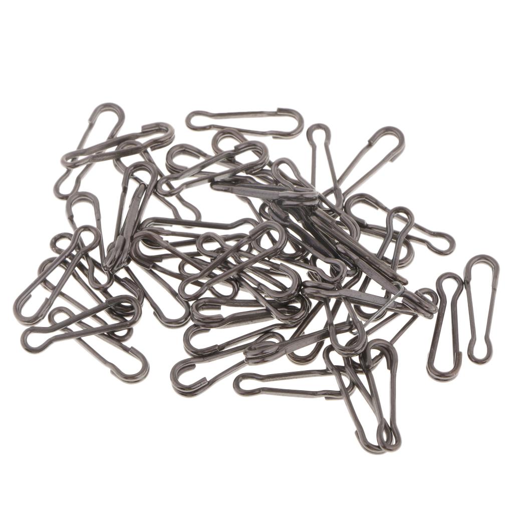 200x Carp Fishing Tackle Swivels Quick Change Hawaiian Snaps Clips Rig Rings
