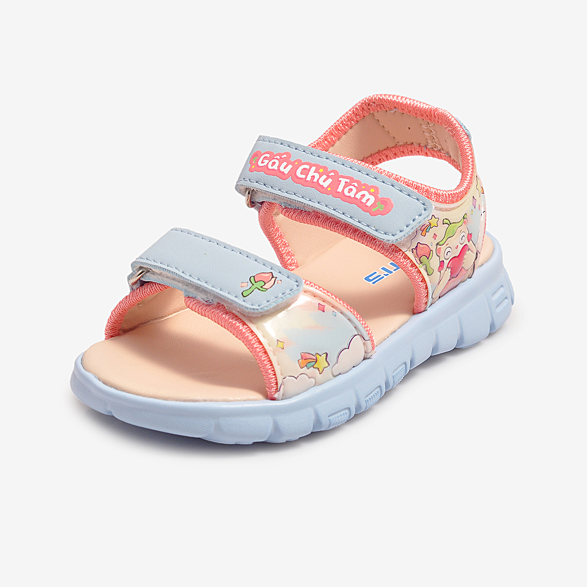 Sandal thông dụng đế Eva phun GẤU CHÚ TÂM Biti's Bé gái BEG003000XDL (Xanh dương lợt)