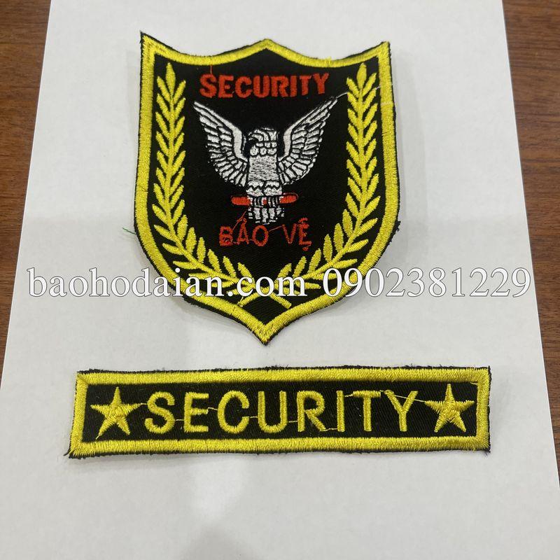 Logo bảo vệ, logo Security thêu sẵn may lên áo