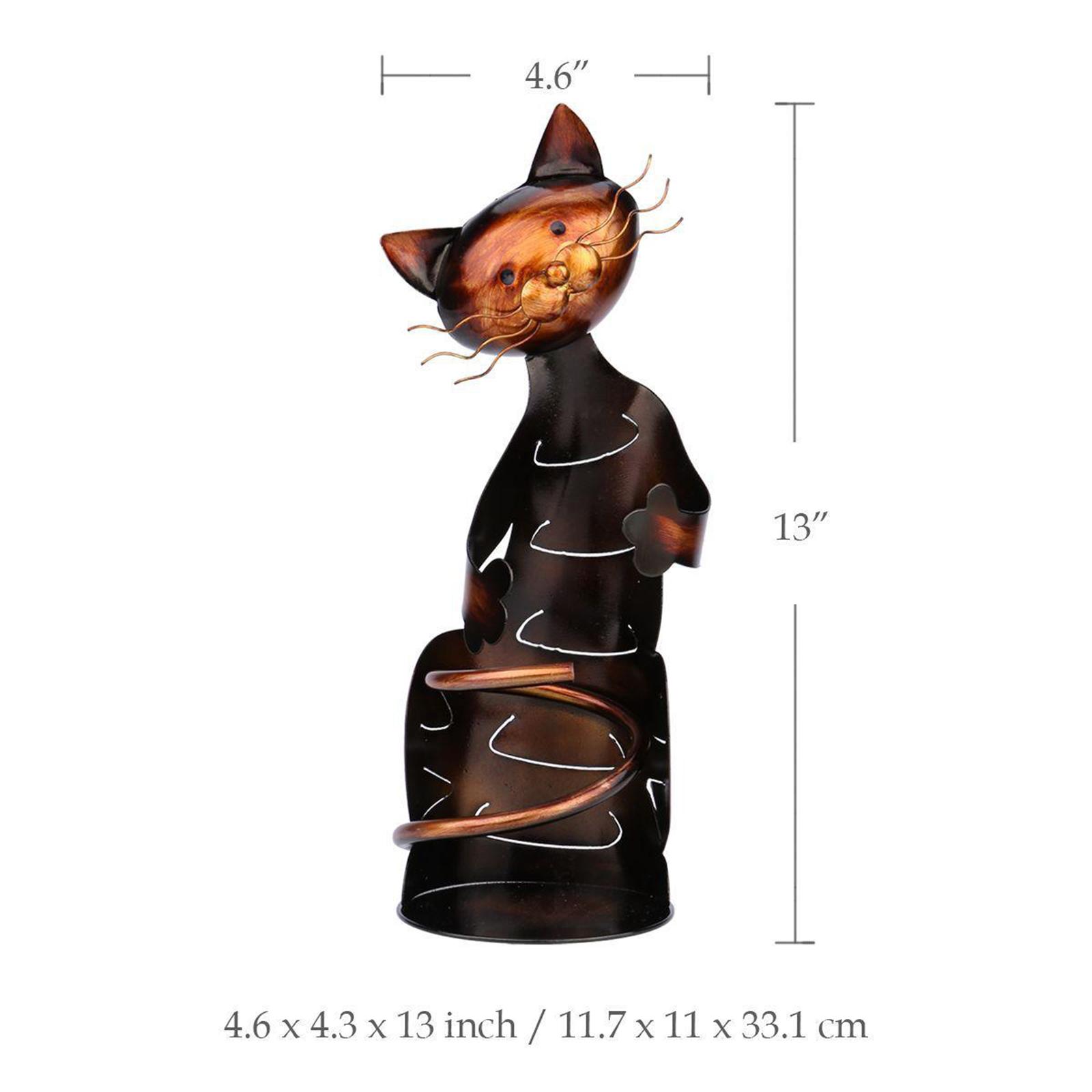 Vintage Wine Holder Wine Rack Wine Shelf Metal Sculpture Crafts Cat Animal Gifts Home Bar Kitchen Tabletop Decorations