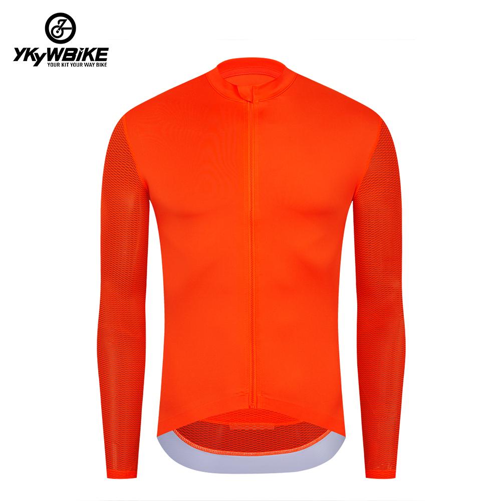 Áo đi xe đạp dài tay YKYWBIKE cho nam Áo đi xe dài tay MTB Đường áo khoác Xe đạp Jersey Áo sơ mi có túi khóa kéo Màu phản quang: YLJZ344 Kích thước: Châu Á S