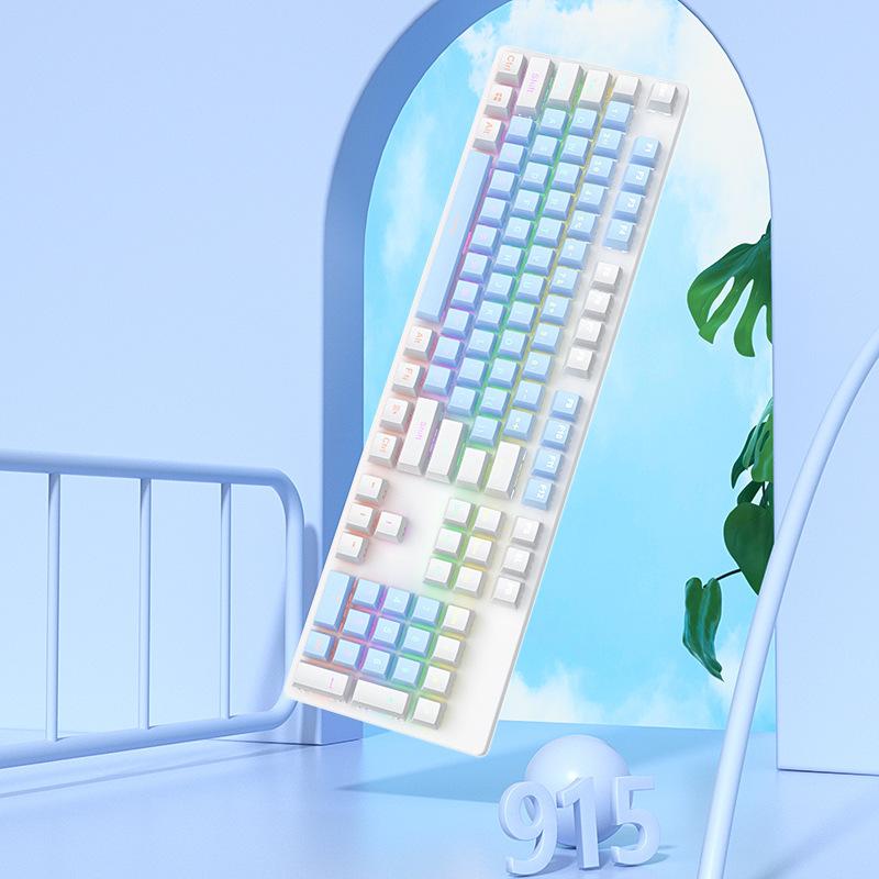 Giá Đặc Biệt Wrangler Bàn Phím Cơ Bộ Chuột Máy Tính Để Bàn Chơi Game Điện Chuyên Dụng Có Dây 87 Phím Xanh Trục Văn Phòng