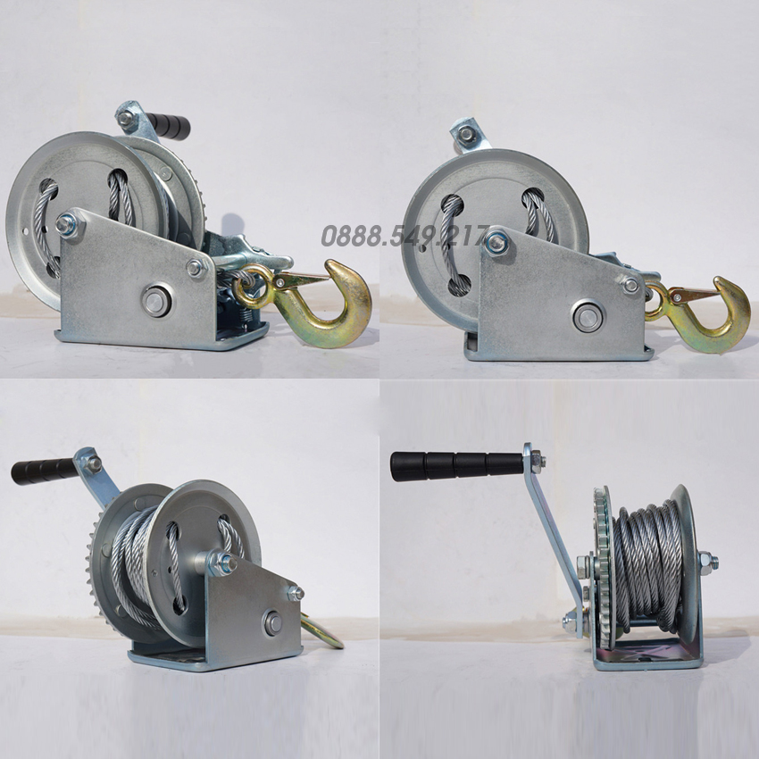Tời Quay Tay Tặng Kèm Móc Và 8m Dây Đủ Phân Loại 600 - 1000 LBS Siêu Khỏe Tải Trọng Lên Tới 450kg
