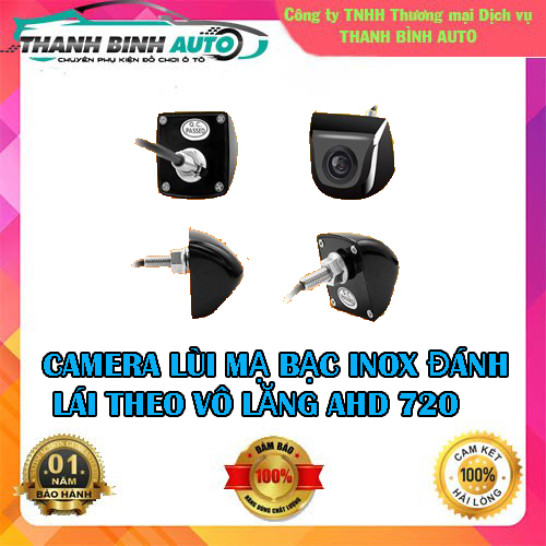 Camera lùi mạ bạc inox đánh lái theo vô lăng ahd 720 cho màn hình android bảo hành 12 Tháng