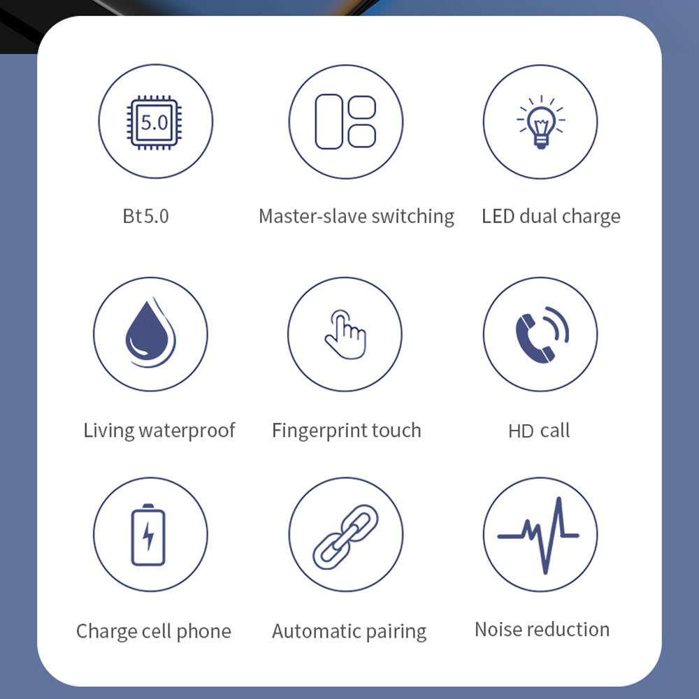 Tai nghe S11 Bluetooth 5.0 TWS Tai nghe không dây đích thực có mic, âm thanh rõ nét