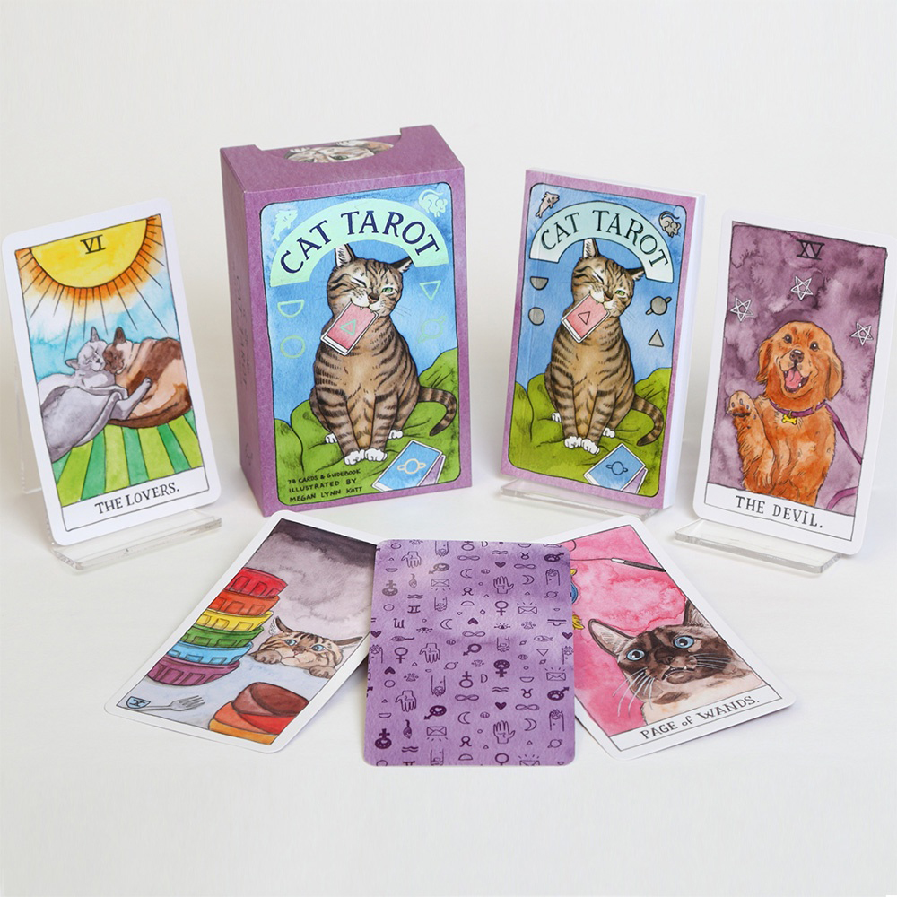 Bộ Bài Cat Tarot 78 Lá Bài Tặng Đá Thanh Tẩy