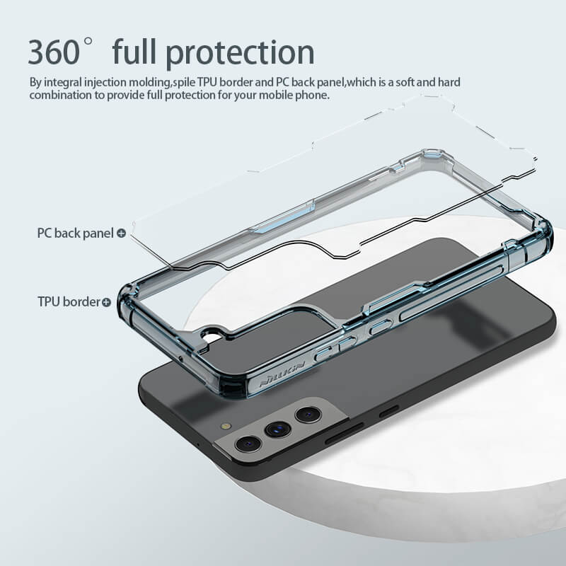 Ốp lưng silicon trong suốt cho Samsung Galaxy S22 Plus hiệu Nillkin Nature Pro mỏng 0.6mm - hàng nhập khẩu