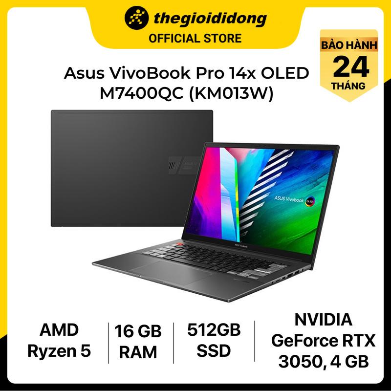 Laptop Asus M7400QC R5 5600H/16GB/512GB/4GB RTX3050/14&quot;Q/90Hz/Win11/(KM013W)/Đen - Hàng chính hãng