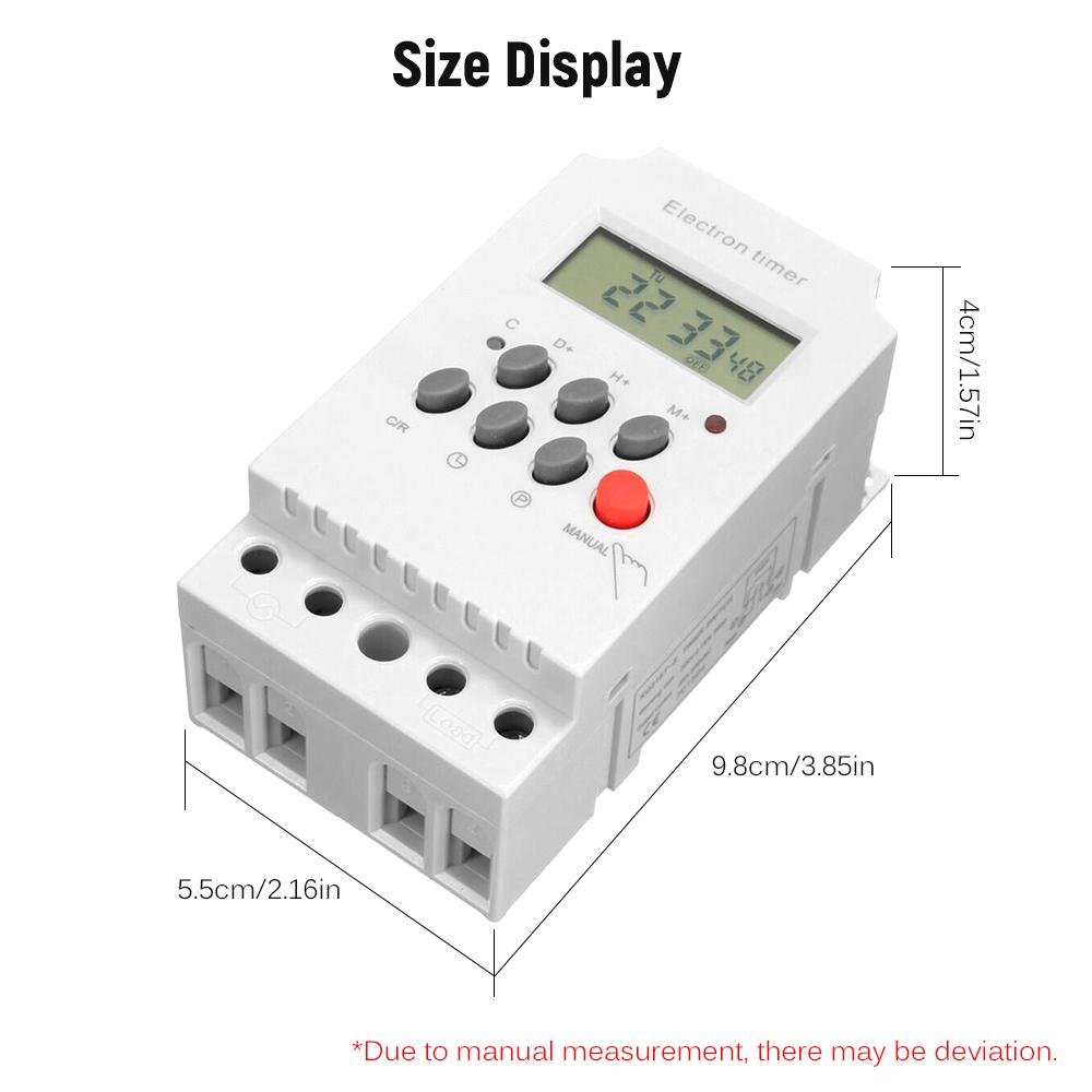 AC 220V 25A Digital Programmable Timer Din Rail Electronic Timer Time Switch Controller with LCD Display Clock