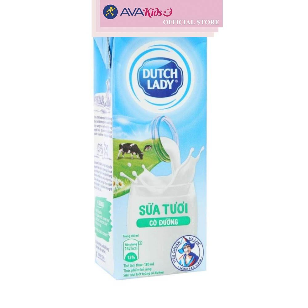 Lốc 4 hộp sữa tươi tiệt trùng Dutch Lady có đường 180 ml (từ 1 tuổi)