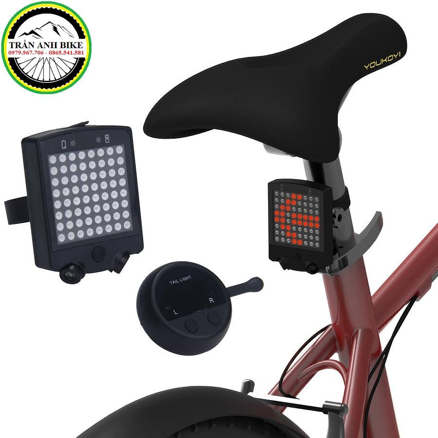 Đèn sau xe đạp báo xi nhan điều khiển từ xa không dây đa năng