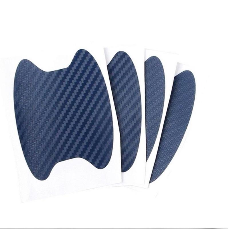 Bộ 4 Miếng Dán Bảo Vệ Tay Cầm Cửa Xe Hơi Chống Trầy Xước Chất Liệu Sợi Carbon Màu Trắng