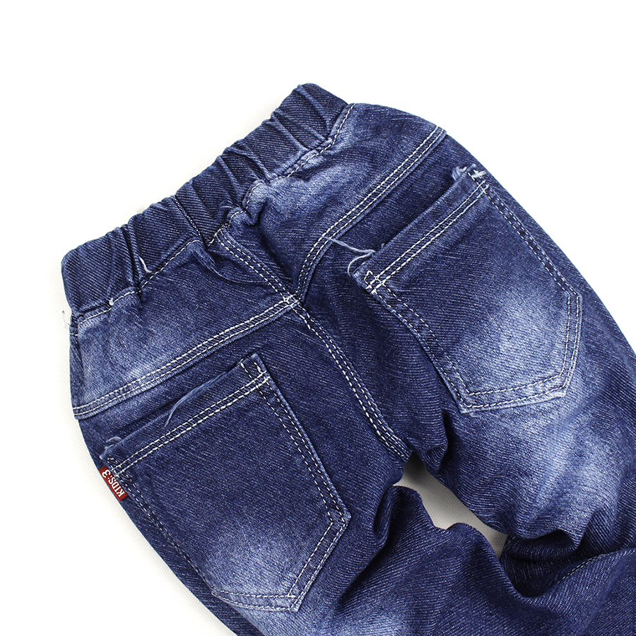 Quần jean xanh đậm lửng qua đầu gối đính đá LOVE cho bé gái 0.5-2 tuổi từ 9 đến 13 kg 05038