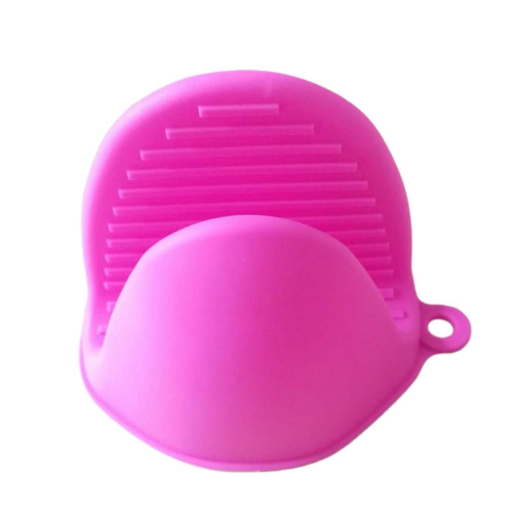 Kitchen Silicone Gloves Heat Resistant Potholders Oven BBQ Baking Hand Clips