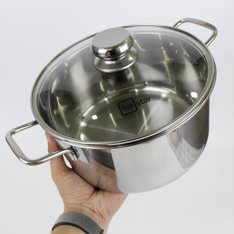 Bộ 3 Nồi Inox 3 Đáy Nắp Kính FS06CG