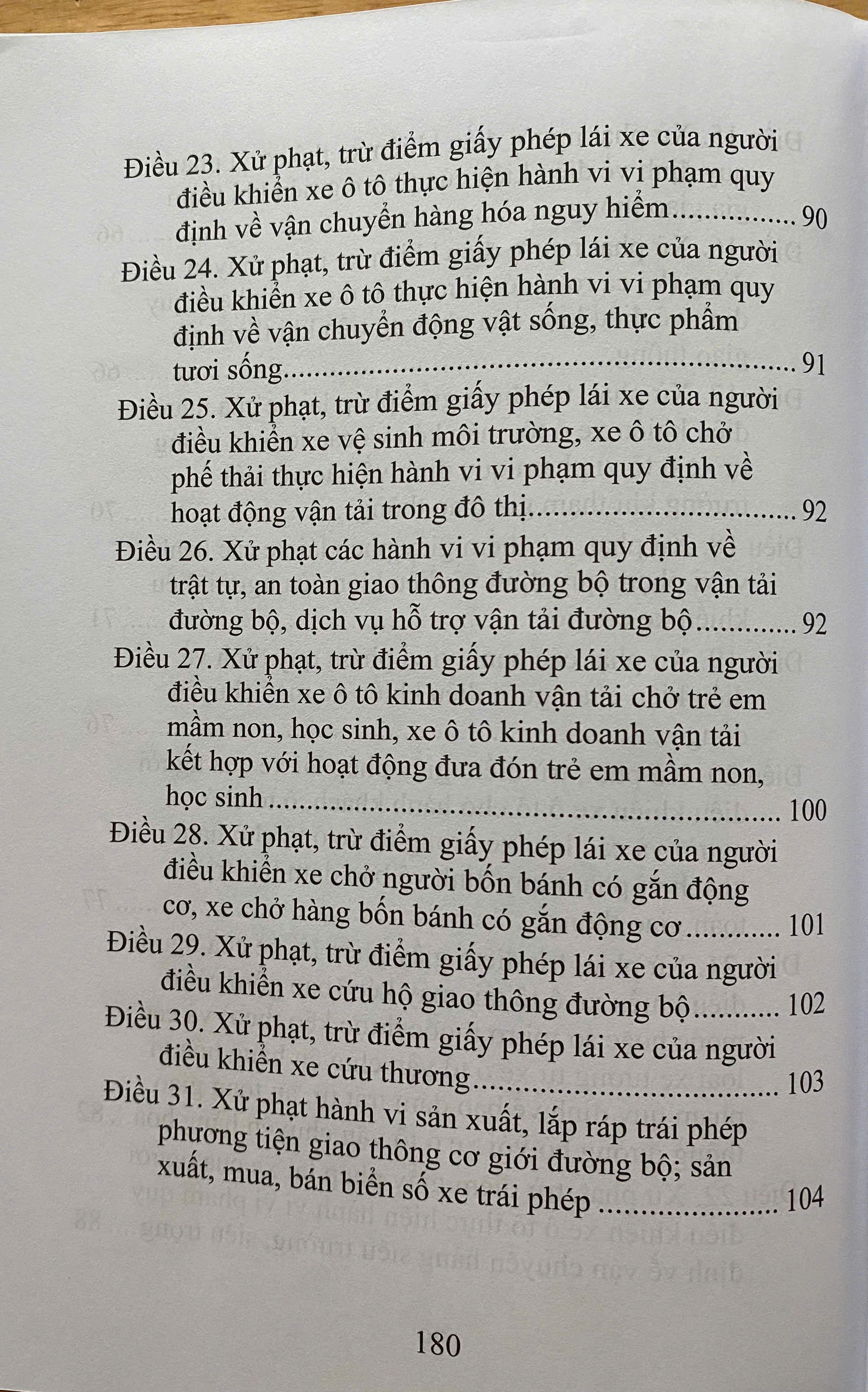 Quy Định Xử Phạt Vi Phạm Hành Chính Về Trật Tự, An Toàn Giao Thông Trong Lĩnh Vực Giao Thông Đường Bộ; Trừ Điểm, Phục Hồi Điểm Giấy Phép Lái Xe