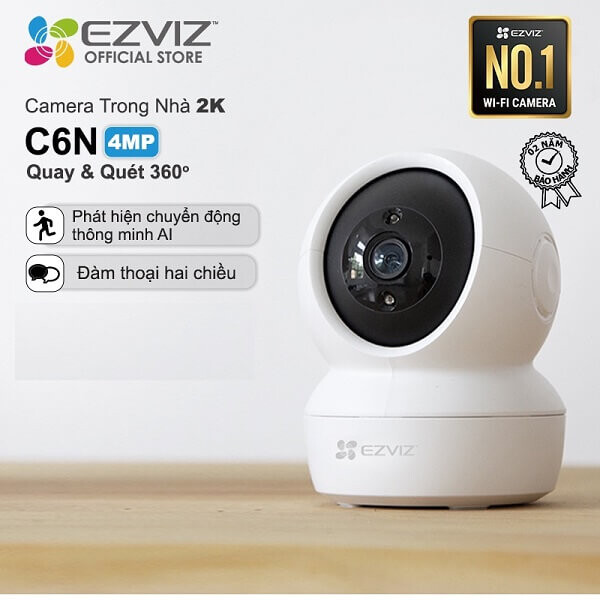 Camera IP Wifi Ezviz C6N 4MP Kèm Thẻ Nhớ 64GB, Chân Đế L - Hàng Chính Hãng